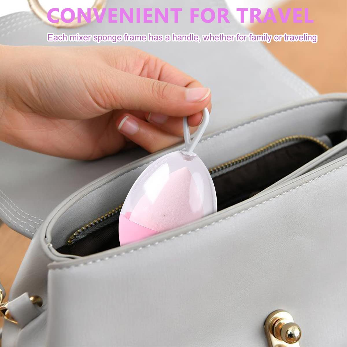 MAYCREATE 2PCS Makeup Sponge Holder Set Beauty Blender Sponge & Organizer Case Kit for Women Girls, Travel Container Stand with Dustproof Lid, Washable Reusable (Pink+Purple) MAYCREATE 2PCS Makeup Sponge Holder Set Beauty Blender Sponge & Organizer Case Kit for Women Girls, Travel Container Stand with Dustproof Lid, Washable Reusable (Pink+Purple)